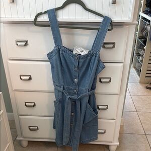 NWT Rails Denim Button-Down Dress with Belt